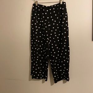 High Rise Polka Dot Cropped Wide Leg Pants